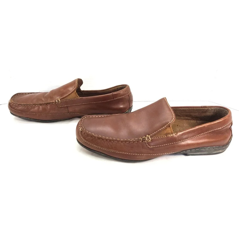 Rockport Mens Leather Loafers Brown Size 10M Slip On